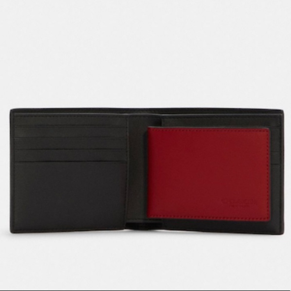 Boxed 3 In 1 Wallet Gift Set In Colorblock Signature Canvas - Picture 5 of 14